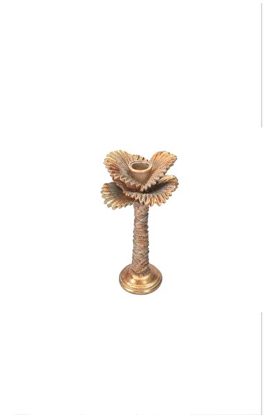 Porland Palmiye Altın Şamdan 25cm