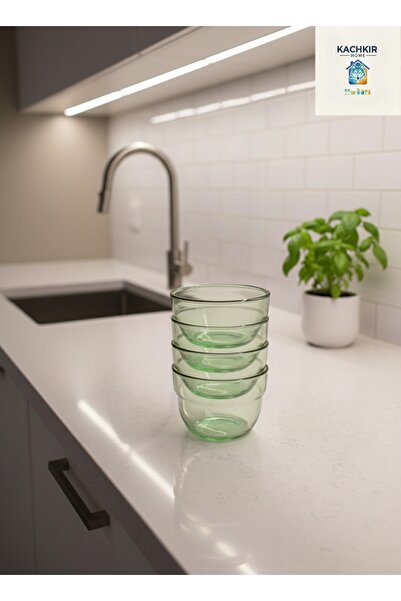 KACHKIRHOME Cam Kase Çerezlik Reçellik Sunum Tatlı Magnolya Tabağı