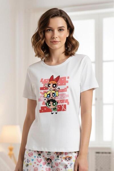 PEMBİŞ HOMEWEAR Kadın Pijama Takımı Kısa Kollu Şort-sezm-31