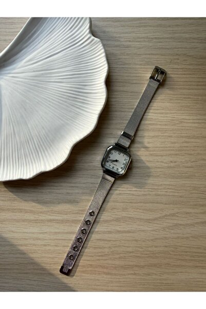 rubsey Retro Minimal Straw Cord Vintage Women Wristwatch Square