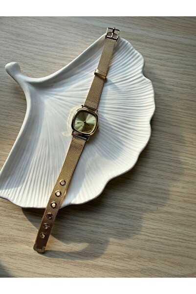 rubsey Retro Minimal Wicker Cord Vintage Women's Wristwatch Tiny Square