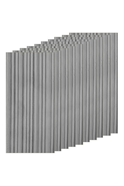 Teno Set of 10x 3D Teno® Wallpaper Panels, Striped Stone, 7.2 sqm, 120×60 cm, Grey
