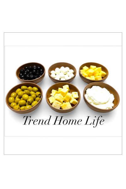 Trend Home Life 6 Adet Ahşap Görünümlü Plastik Kavaltılık Kase Çap: 10 Cm Derinlik: 3 Cm Plastik