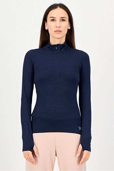 Reebok Women Slim Fit Long Sleeve Outdoor Top, Navy