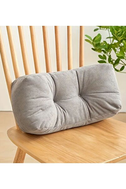 TEZKOTEKSTİL Bel Destekli Dolgulu Sırt Yastığı | Sandalye Oturum Sırt Dayama Minderi Kadife Kumaştan