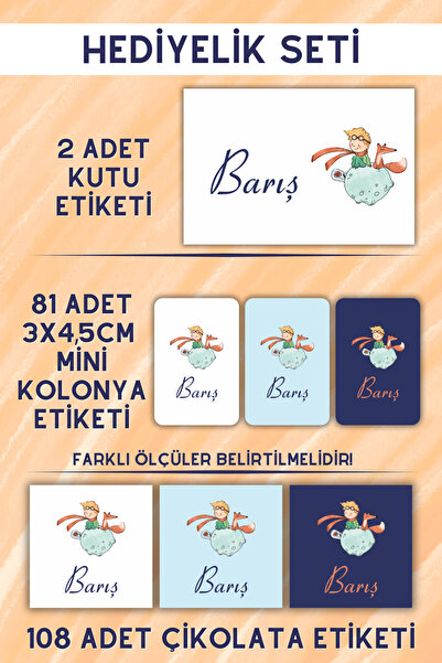 Netsan Etiket Küçük Prens Desen Hediyelik Etiket Seti - Çikolata Etiketi - Ko...