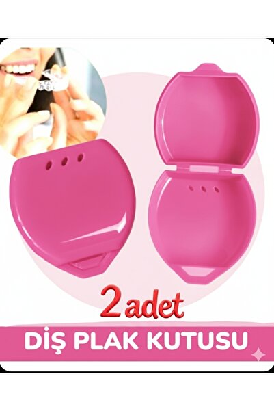 Vulli Dişlik Kutusu 2 adet Pembe Diş Plak Kabı