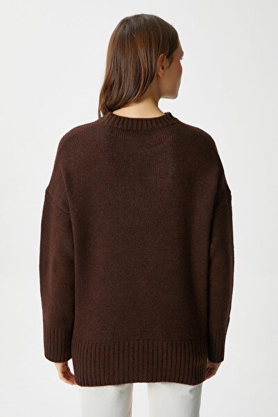 KB Kadın’ca Butik Kadın Yumuşacık Bisiklet Yaka Oversize Triko Kazak