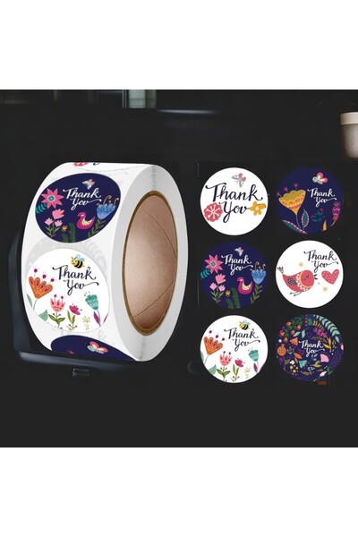 OEM Set 2 role cu stikere autocolante, 500 etichete cu Thank You, pentru sigilii, plicuri, cutii