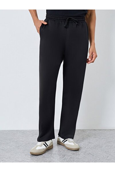 Styli Men Black Drawstring Joggers