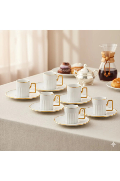 Jumbo Sorin-100 Gold 6 Kişilik Kahve Fincan Takımı