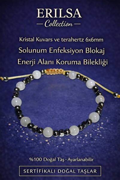 Erilsa سوار معتمد لحجب مجال الطاقة التنفسية - حجر طبيعي من الكوارتز الكريستال...