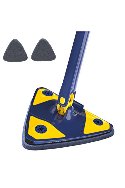 Teno Mop cu cap triunghiular, rotație 360 ​​de grade, telescopic, curățare ușoară, 2 lavete incluse, 127 cm