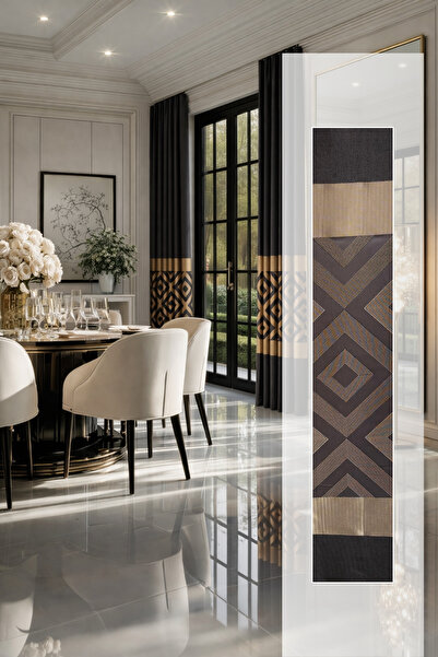 Perlife Gold ® ستارة بانوفون فاخرة – شريحتان – طيات 1 في 3 – عرض 100 سم – ستارة غرفة معيشة عصرية وكلاسيكية