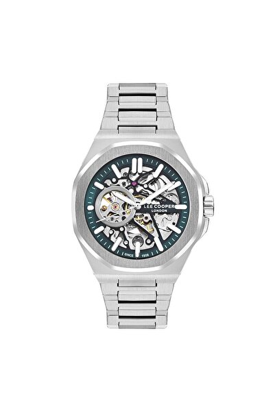 Lee Cooper Erkek Kol Saati | 43 mm Çelik Kasa, Mavi Skeleton Kadran, Otomatik...
