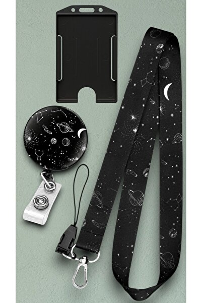 chic crazze Kozmik Evren Temalı Boyun Askı İpi Telefon Askı Aparatı ve Kartlı...