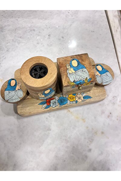 South house طقم مبخرة خشب برسومات جميلة