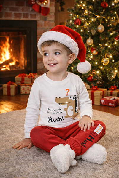 NAİLE COLLECTİON Dinosaur Patterned Bottom Baby Tracksuit 09-36 Months 100% C...