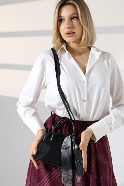 BALANZ KADIN ÇANTA FULAR DETAYLI ŞIK OMUZ VE EL ÇANTASI