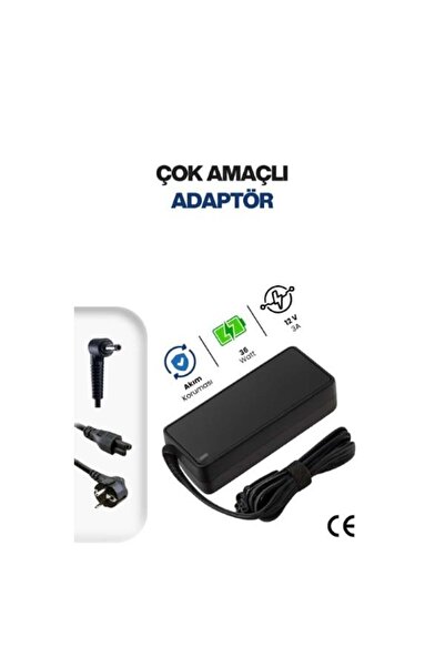 İstangül Butik 12V 3A 5.5 * 2.5mm 36W Ac/Dc Adapter