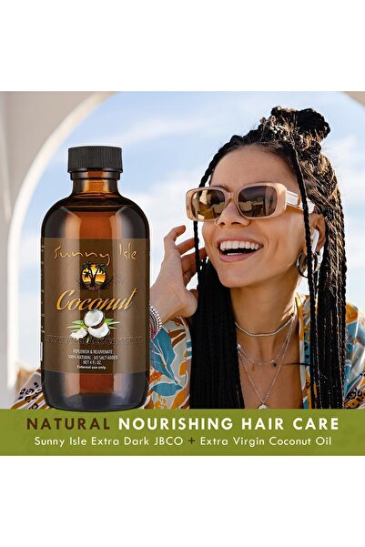 Sunny Isle زيت الخروع الأسود الجامايكي بجوز الهند، 4 أونصة