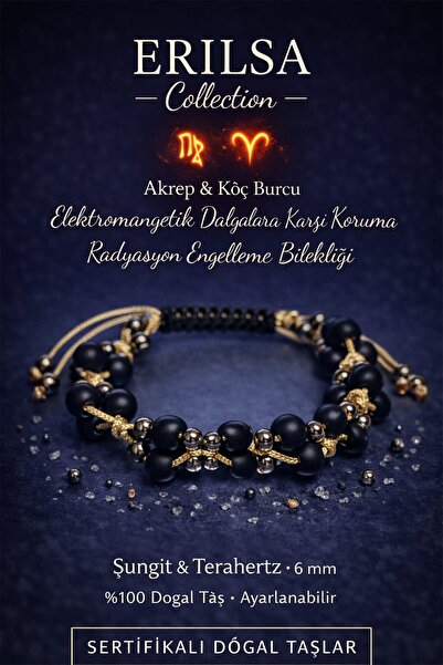 Erilsa سوار توازن الطاقة المعتمد ضد الموجات الكهرومغناطيسية - حجر الشونجيت ال...