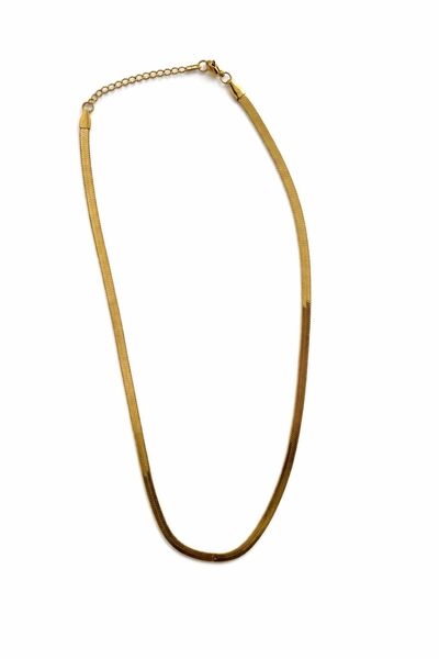 botanica Gold Renk Düz Snake Zincir Kadın Kolye – Minimal Şık Model