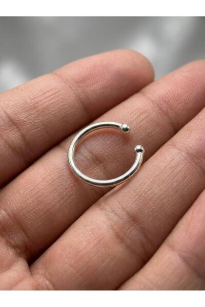 Sirena Accessories 925 Ayar Gümüş Sıkıştırmalı Piercing Fake Deliksiz Halka H...