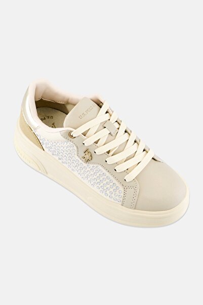 U.S. Polo Assn. Women Lace Up Sneakers, Beige