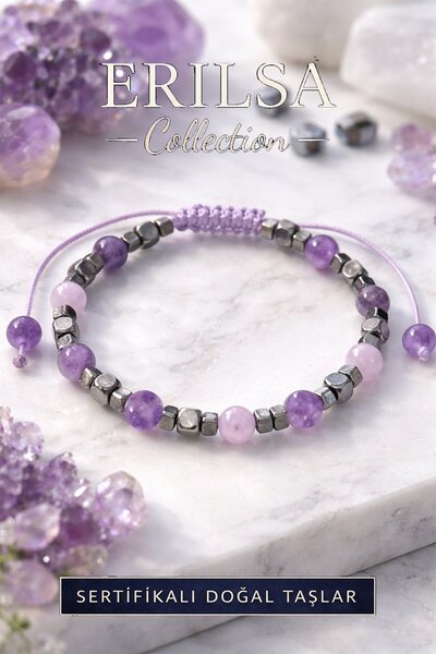 Erilsa سوار معتمد لتوازن التوتر والقلق والهدوء الروحي - حجر طبيعي من الأميثيس...