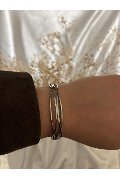 stainless steell Cross Stripe Steel Handcuff Bracelet