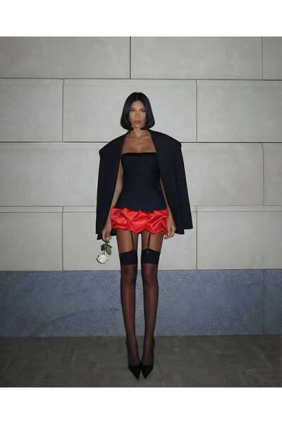 Friday Mood Women's Satin Detailed Strap Mini Dress