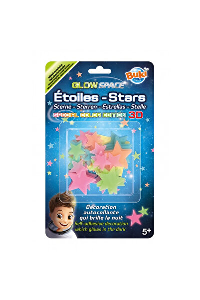 Buki France Decoratiuni de perete fosforescente- Stele 3D multicolore