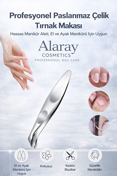 alaraycosmetics Profesyonel Paslanmaz Çelik Tırnak Eti Makası | Keskin Uçlu H...