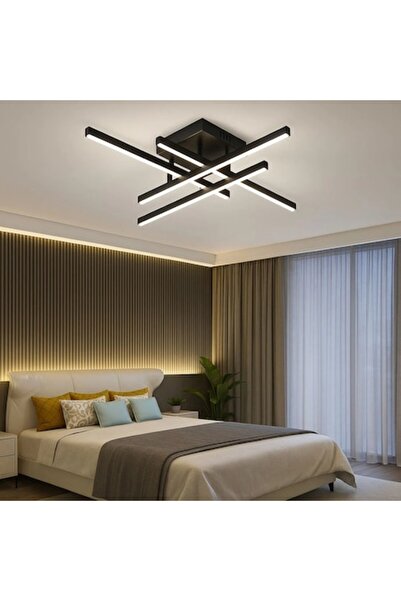 OEM Lustra LED cu Telecomanda Aroldo, 43W, Dimabila, Negru