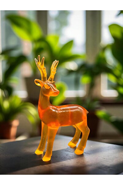 Moz Home Epoksi Şeffaf Geyik Büst