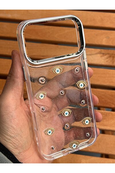 EDELFU آيفون 17 برو ماكس - غطاء شفاف بنمط الوردة الحمراء اللامعة مع بروز للكاميرا وغلاف لامع