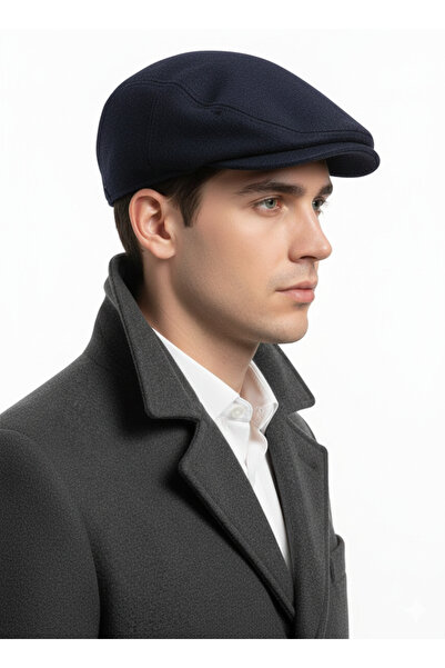 STELLA VESTİNO قبعة كاشي لندن للرجال - قبعة صوفية كلاسيكية مسطحة للشتاء