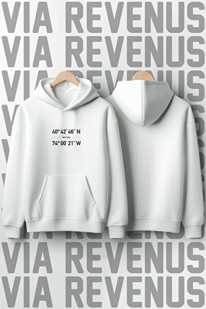 Vordevia New York Coordinate Back cu imprimeu Unisex supradimensionat cu glug...