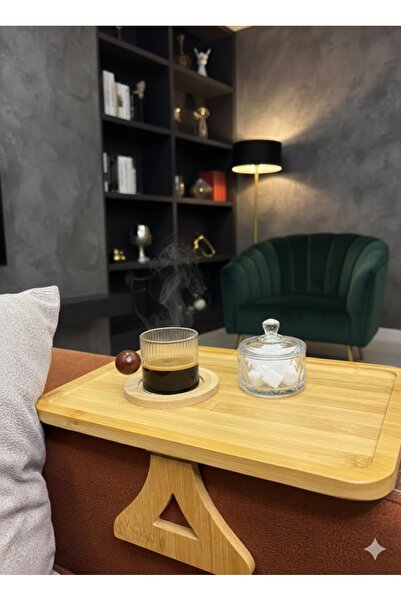 QBA Bambu Kolçak Tepsisi ( 33 x 23) Katlanabilir Koltuk Tepsisi Doğal Ahşap Koltuk Organizer