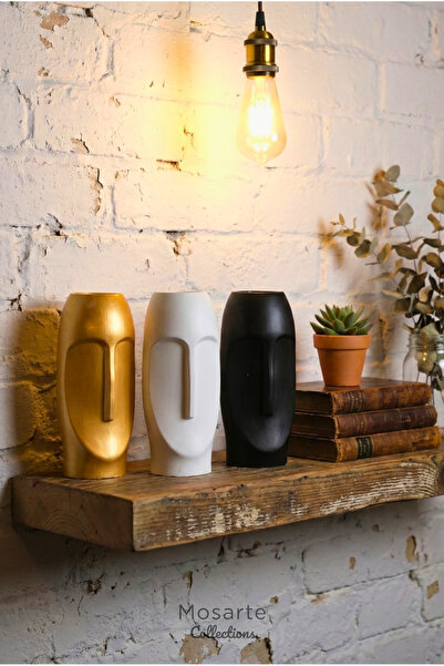 Mosarte Stoneface Series Minimalist Soyut Yüz Vazo / Heykel – Modern Dekorati...