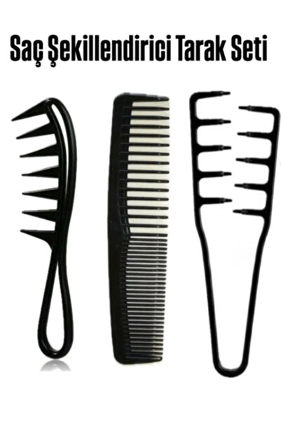 Acarlar Ticaret 3 Lü Saç Şekillendirici Tarak Seti Wax Tarak/Berber Tarağı/Mucizevi Tarak