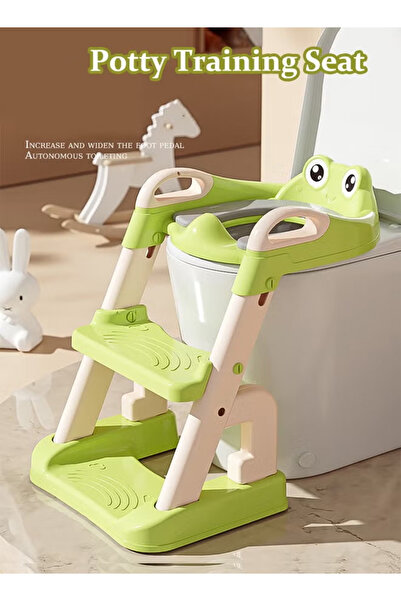 Generic Children's potty training seat with adjustable-height ladder, safety handles, and soft cushion