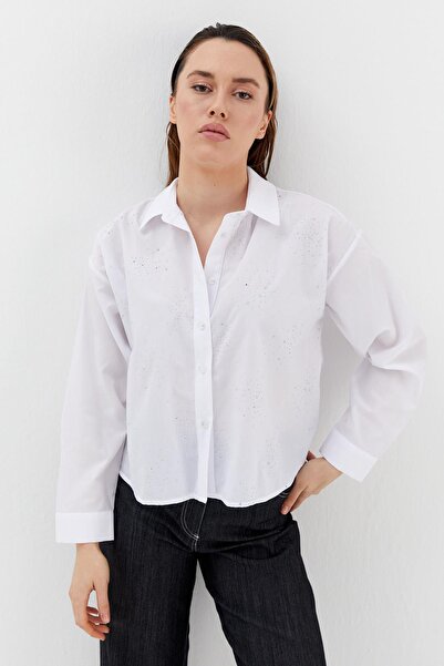 ONNO PRIVE Heavy Stone Poplin Shirt White