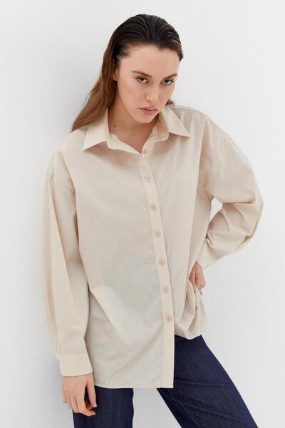 ONNO PRIVE Baklava Stone Poplin Shirt Beige