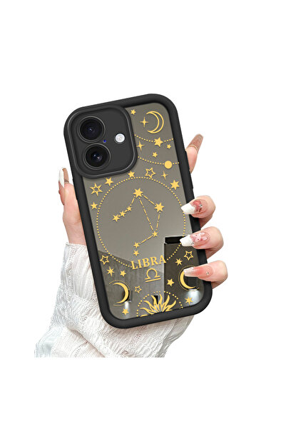 Hontinga حافظة هاتف متوافقة مع آيفون 16 مع مرآة برج الأبراج ومضادة للسقوط مصن...