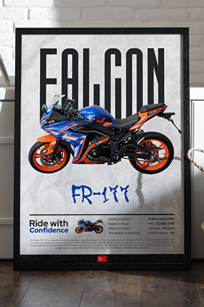 Duvarda Αφίσα Falcon FR 177 με μαύρο ξύλινο πλαίσιο, διακοσμητικός πίνακας το...