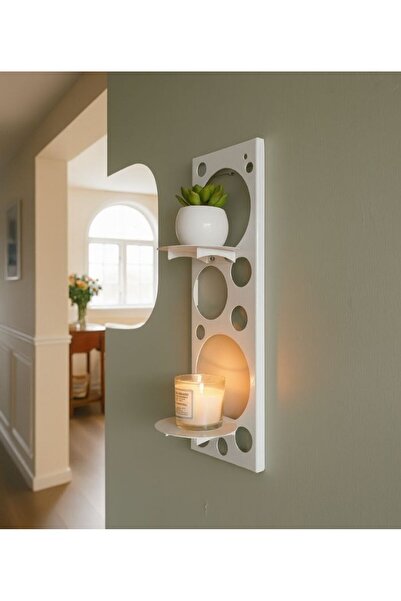 risingmaber Metal Beyaz Vidalı Duvar Rafı, Oval Raf, İki Katlı Mutfak Banyo R...