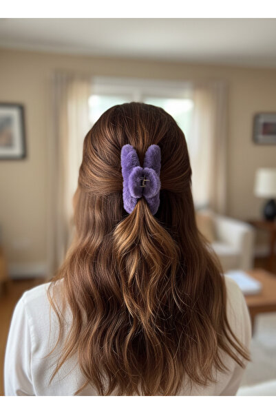MİNYORA Plush Butterfly Hair Clip – Women's Hair Clip