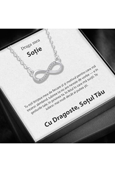 AVAMSI Personalized Gift - Wife Set Necklace with Infinity Mystery Pendant in Rhodium Plated 925 Silver